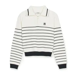 Áo Len Nữ MLB Varsity New York Yankees Knit Pullover 3FKPV0244-50CRS Màu Trắng Kem
