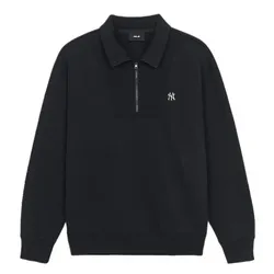 Áo Nỉ Sweater MLB Basic Small Logo Half Zip Sweatshirt New York Yankees 3AMTB0546-50BKS Màu Đen Size S
