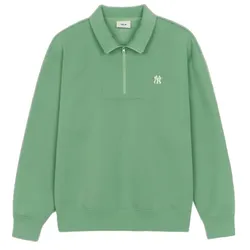 Áo Nỉ Sweater MLB Basic Small Logo Half Zip Sweatshirt New York Yankees 3AMTB0546-50KAL Màu Xanh Khaki
