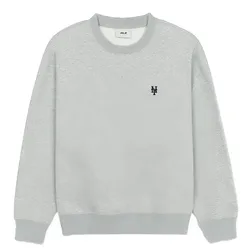 Áo Nỉ Sweater MLB Basic Small Logo Overfit Fleece Man To Man New York Mets 3AMTB0646-09MGS Màu Ghi