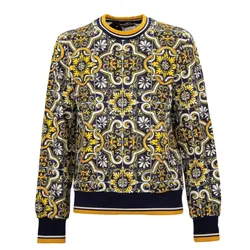 Áo Nỉ Sweater Nam Dolce & Gabbana D&G Sweatshirt G9OW6T FI7VP Màu Đen Vàng Size 46