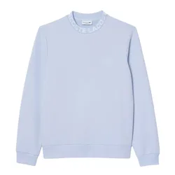 Áo Nỉ Nam Lacoste Logo Jacquard Crew Neck Sweatshirt SH7473 J2G Màu Xanh Nhạt Size 2