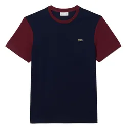 Áo Phông Nam Lacoste Regular Fit Cotton Colourblock Tshirt TH1298 51 R1I Màu Xanh Navy Size 3