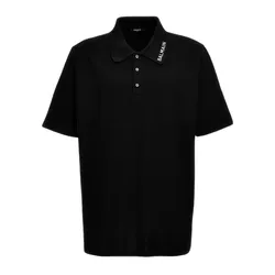 Áo Polo Nam Balmain Black With Logo Embroidered Polo Shirt CH1GC026BC62 Màu Đen Size XXS
