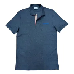 Áo Polo Nam Burberry Grey With Logo Embroidered 8084441 Màu Xám Xanh Size S