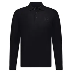 Áo Polo Dài Tay Nam Burberry Long Sleeve Black Shirt Màu Đen Size XS