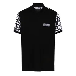 Áo Polo Nam Versace Jeans Couture In Black Short Sleeve  77GAG6R1 JS389 Màu Đen Hoạ Tiết Size M