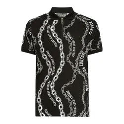 Áo Polo Nam Versace Jeans Couture Patterned 77GAG626 JS391 899 Màu Đen Trắng Size XS