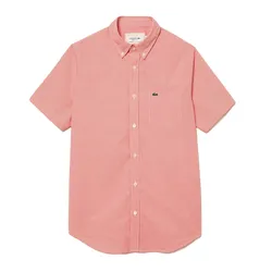 Áo Sơ Mi Cộc Tay Nam Lacoste Regular Fit Gingham Check Shirt CH2879 LXS Kẻ Caro Đỏ Size 39