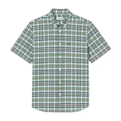Áo Sơ Mi Nam Lacoste Regular Fit Short Sleeve Check CH1910 10 U9I Màu Xanh Lá Size 40