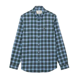 Áo Sơ Mi Dài Tay Nam Lacoste Regular Fit Check Print Shirt CH0208 T84 Màu Xanh Kẻ Size 41