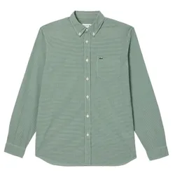 Áo Sơ Mi Dài Tay Nam Lacoste Regular Fit Gingham Poplin Shirt CH5621 737 Màu Xanh Green Size 40