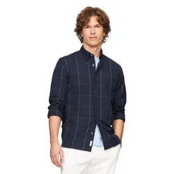 Áo Sơ Mi Nam Tommy Hilfiger Camisa Regular Fit Check Shirt 78JA235 410 Màu Xanh Navy Size S