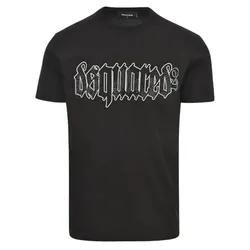 Áo Thun Nam Dsquared2 Black With Logo Embroidered T-Shirt S74GD1222 S23009 900 Màu Đen Size L