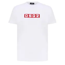 Áo Thun Nam Dsquared2 White With Logo Embroidered T-Shirt S74GD1223 S23009 100 Màu Trắng Size XS