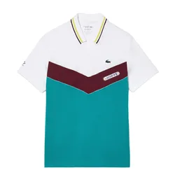 Áo Thun Nam Lacoste Slim Fit Tennis Seamless Effect T-Shirt DH1099 Q7I Phối Màu Trắng Xanh Size 4
