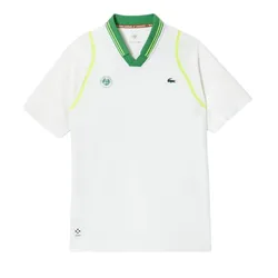 Áo Thun Nam Lacoste Sport Roland Garros Edition Team Leader DH6064 YCI Tshirt Màu Trắng Xanh Size 5