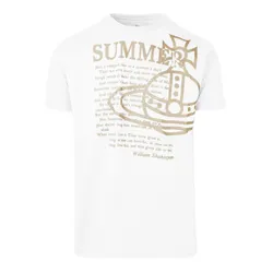Áo Thun Nam Vivienne Westwood Black With White With Logo Printed 3G01001P J001M Màu Trắng Size XS