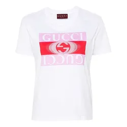Áo Thun Nữ Gucci White With Logo Printed T-Shirt 787299/XJGS79280 Màu Trắng Size M