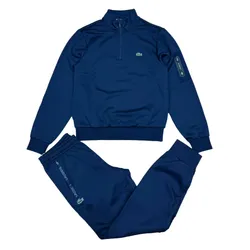 Bộ Quần Áo Nỉ Nam Lacoste Men’s Jogger Pants And Poly Pocket 1/2 Zip Sweatshirt Màu Xanh Navy Size 3