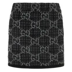 Chân Váy Gucci Grey Monogram GG Logo 774516 ZAPA4 1074 Màu Đen Xám Size 40