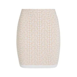 Chân Váy Nữ Balmain In Beige  XF1LB005 KB06 GBI Màu Be Size 42
