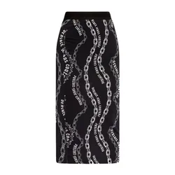 Chân Váy Nữ Versace Jeans Conture In Black With Logo 77HAE8B6 JS416 899 Màu Đen Trắng Size 38