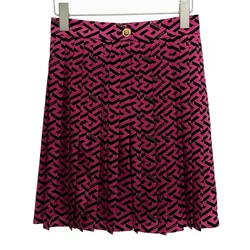 Chân Váy Versace Pink With La Greca Pattern Printed 1008399 1A07494 5P540 Màu Hồng Họa Tiết Size 38