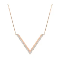 Dây Chuyền Nữ Swarovski Necklace Delta Medium 5140123 Màu Vàng Hồng C_ĐHT
