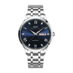 Đồng Hồ Nam I&W Carnival Automatic IW679G-DT (IW679G5) Màu Bạc Phối Xanh Navy