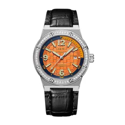 Đồng Hồ Nam I&W Carnival Automatic Leather Strap Watch IW661G-DD (IW661G9) Màu Bạc Phối Cam