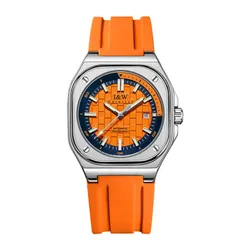 Đồng Hồ Nam I&W Carnival Automatic Silicone Strap Watch IW673G-DS (IW673G4) Màu Bạc Phối Cam