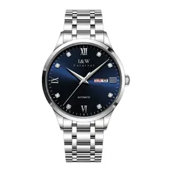 Đồng Hồ Nam I&W Carnival Automatic Watch IW555G-DT (IW555G5) Màu Bạc Phối Xanh Navy