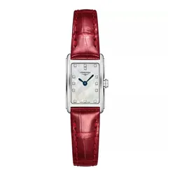 Đồng Hồ Nữ Longines Dolce Vita Red Leather Diamond Watch L5.258.4.87.5 Màu Đỏ Bạc