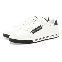 Giày Sneaker Nam Dolce & Gabbana D&G Leather Sneakers Roma CS1572 Màu Trắng Phối Đen Size 5.5