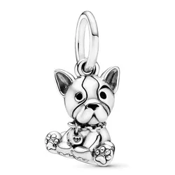 Hạt Vòng Charm Pandora Bulldog Puppy Dangle 798008EN16 Màu Bạc