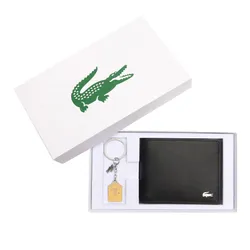Set Ví Nam + Móc Khóa Lacoste FG Billfold And Keychain Gift Set NH4480FG N21 Màu Đen