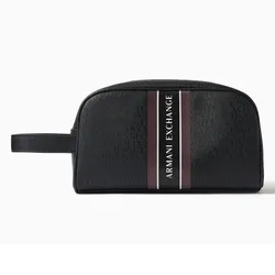 Túi Cầm Tay Nam Armani Exchange  Monogram Logo Toiletry Bag Màu Đỏ Tía