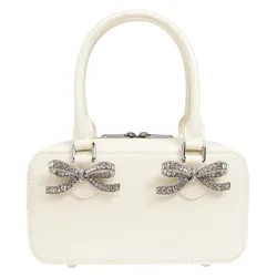 Túi Xách Tay Nữ Self-Portrait In Cream Leather Handle Bag AW24-301A-C Màu Kem