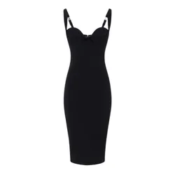 Váy Elisabetta Franchi In Black AB65542E2 110 Màu Đen Size 42