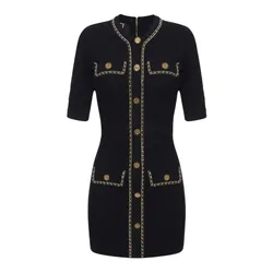 Váy Len Nữ Elisabetta Franchi In Black  AM 92B 46E2 V480 110 Màu Đen Size 40