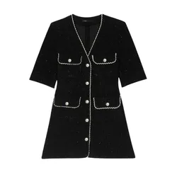 Váy Nữ Maje In Black MFPR003282 Màu Đen Size 40