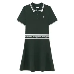 Váy Thể Thao Nữ Le Coq Sportif Slim Wool Dress Màu Xanh Phối Trắng Size S