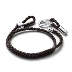 Vòng Đeo Tay Pandora Moments Khóa Carabiner 593338C01 Màu Nâu