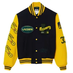 Áo Bomber Lacoste Two Tone Wool Bomber Jacket BH9202-51 Màu Đen Vàng Size XL