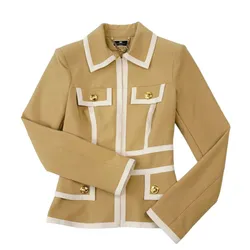 Áo Khoác Blazer Nữ  Elisabetta Franchi In Yellow - GI 974 16E2 V560 Màu Nâu Size 40