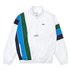 Áo Khoác Nam Lacoste Striped Colourblock Track Jacket Màu Xanh Trắng Size S