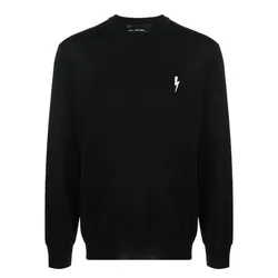 Áo Len Nam Neil Barrett Lightning Bolt Jumper PBMA083 Màu Đen Size S