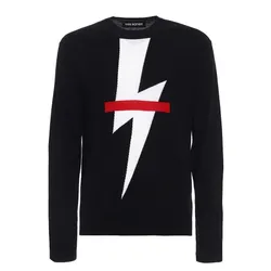 Áo Len Nam Neil Barrett Thunderbolt Sweater PBMA714 Màu Đen Size XS