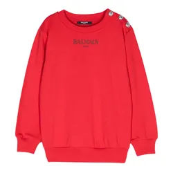 Áo Len Nữ Balmain In Red Logo Engraved Buttons With Logo Printed BV4Q10 Z1753 Màu Đỏ